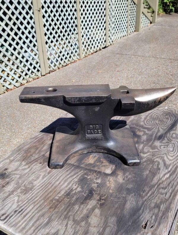 Fairly used NC tool Big Face Anvil with slot